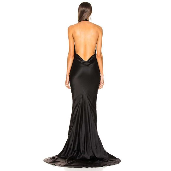 Stella McCartney Plunging Drape Silk Halter Gown - Picture 3 of 8